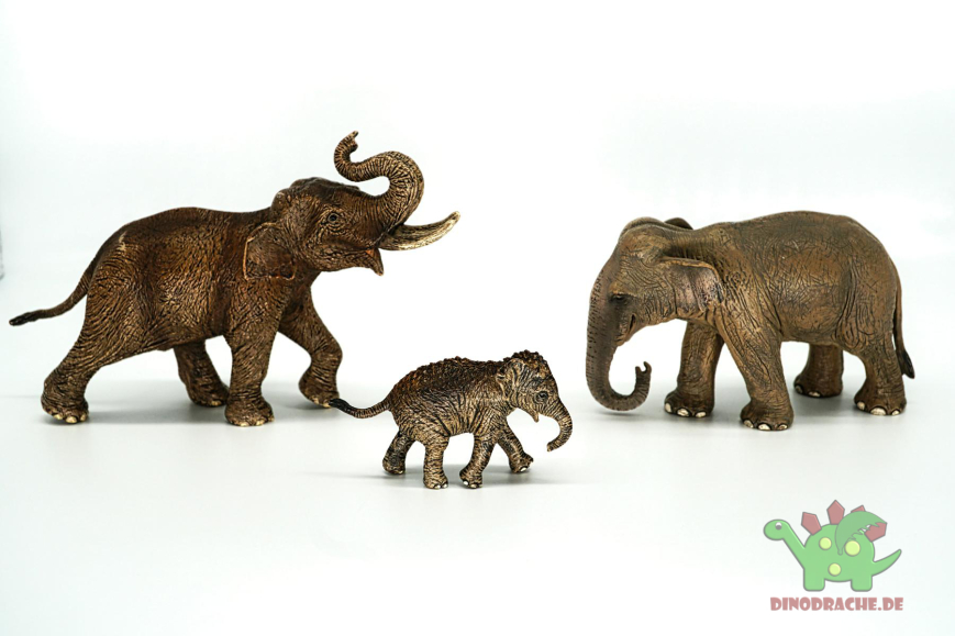 Schleich Asiatische Elefantenfamilie 14754 + 14753 + 14755